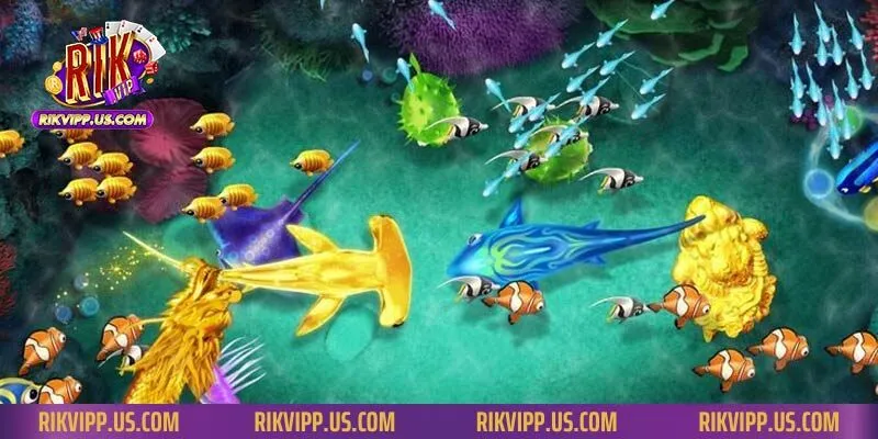 Bắn ria liên tục khi cá bơi sát mép màn hình